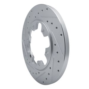 Ford Transit-350 HD Brake Rotor (1) - Rear Left - R1 Concepts - Drilled & Slotted - Silver - `15-`25
